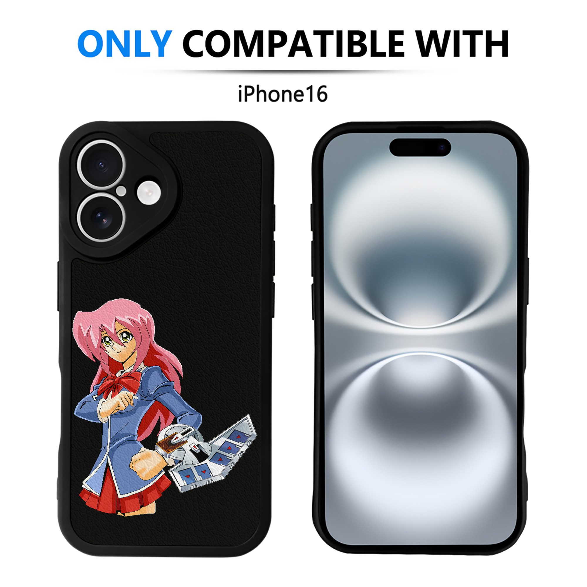 （画像用） 遊☆戯☆王 Yu-Gi-Oh! 【iPhone 16シリーズ対応】シリコンスマホケース（レザー調） 材質：シリコン